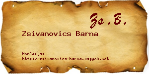 Zsivanovics Barna névjegykártya